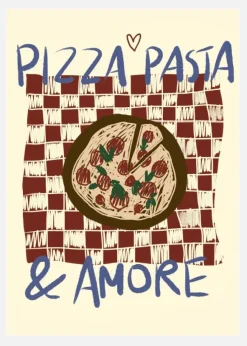 Pizza Pasta A Amore Canvastavla (30x40 cm)