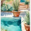 Pool With Plants Canvastavla (30x40 cm)