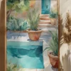 Pool with plants Poster (21x29.7 cm (A4))