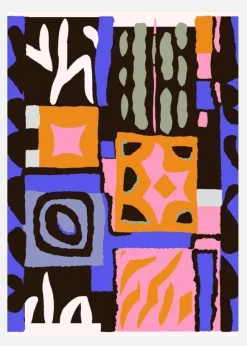 Purple Peru Pattern Canvastavla (30x40 cm)