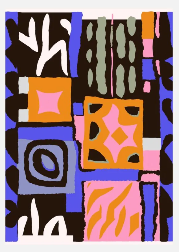 Purple Peru Pattern Canvastavla (30x40 cm)