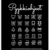 Pyykkiohjeet - Musta Canvastavla (30x40 cm)