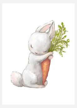 Rabbit Carrot Canvastavla (30x40 cm)