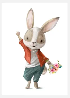Rabbit On Date Canvastavla (30x40 cm)