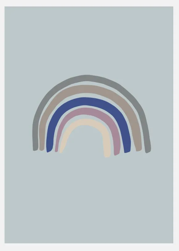 Rainbow Blue Canvastavla (30x40 cm)