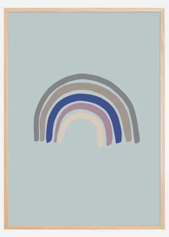 Rainbow Blue Poster (21x29.7 cm (A4))