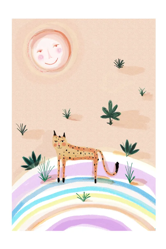 Rainbow Leopard Poster (21x29.7 cm (A4))