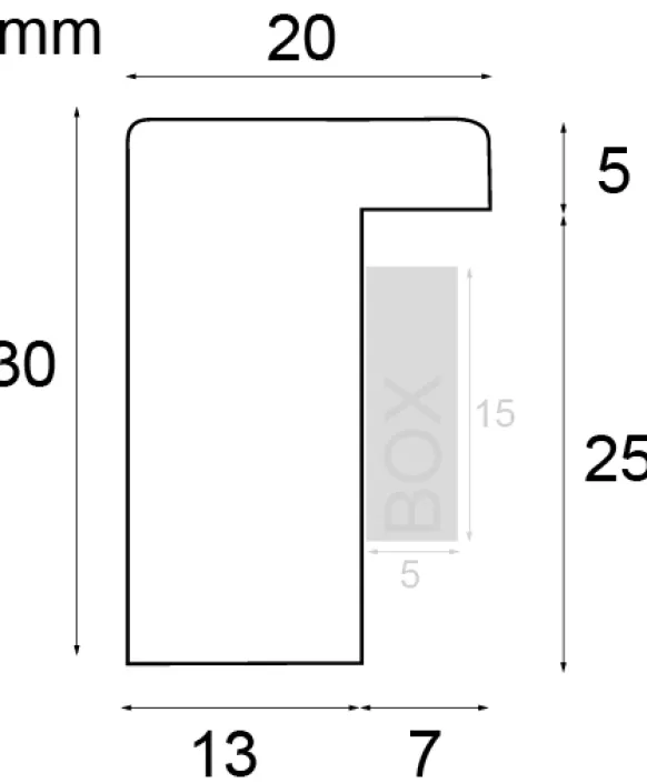 Ram Amanda Box Glas Vit 60x90 cm