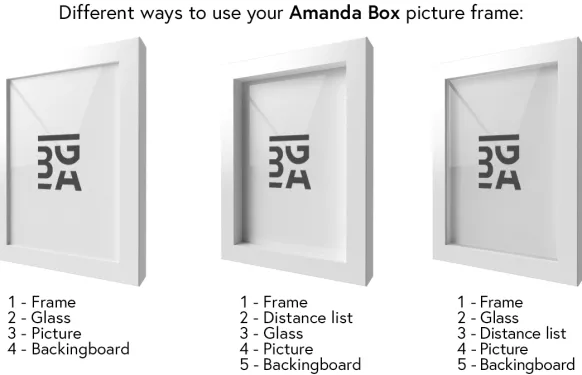 Ram Amanda Box Glas Vit 70x100 cm