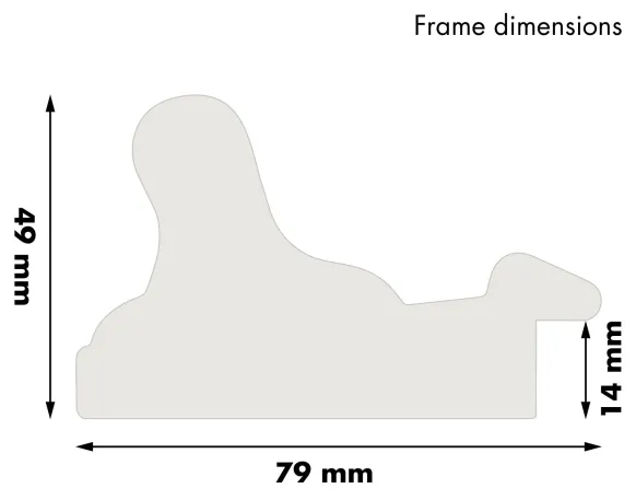 Ram Birka Premium Glas Guld 60x90 cm