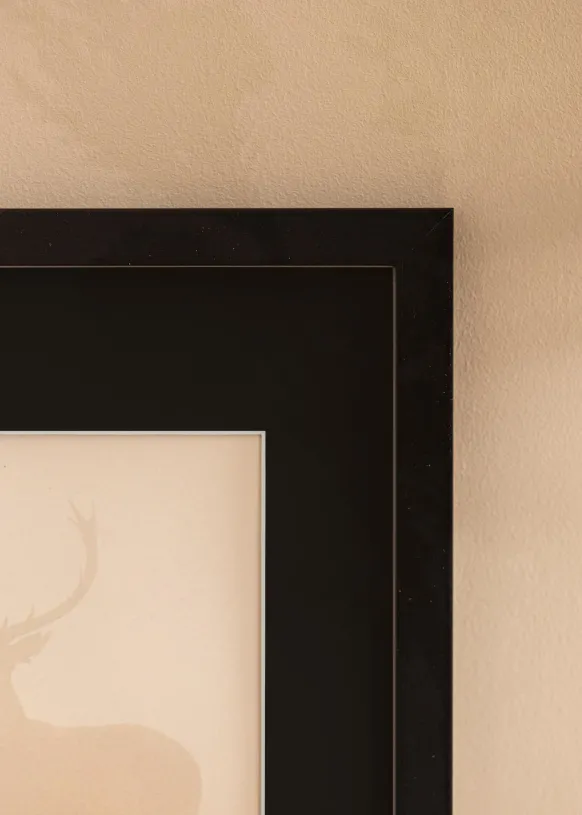 Ram Black Wood 40x40 cm - Passepartout Svart 25x25 cm