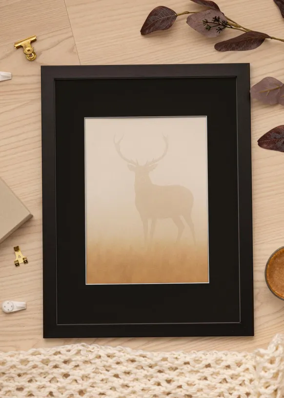 Ram Black Wood 70x80 cm - Passepartout Svart 60x70 cm