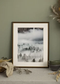 Ram Classic Glas Valnöt 30x40 cm - Passepartout Vit 20x30 cm