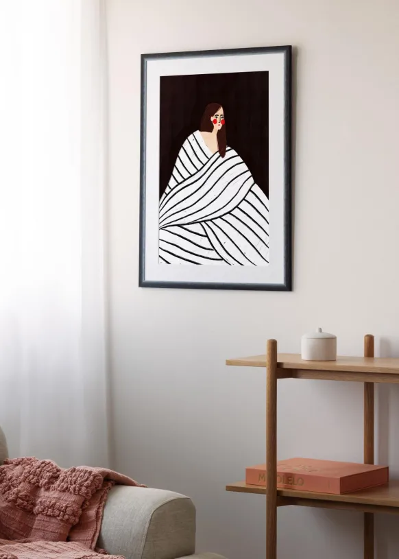 Ram Cornwall Svart 60x80 cm