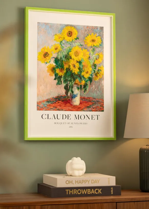 Ram Diana Ljusgrön 50x50 cm - Passepartout Vit 15x15 inches