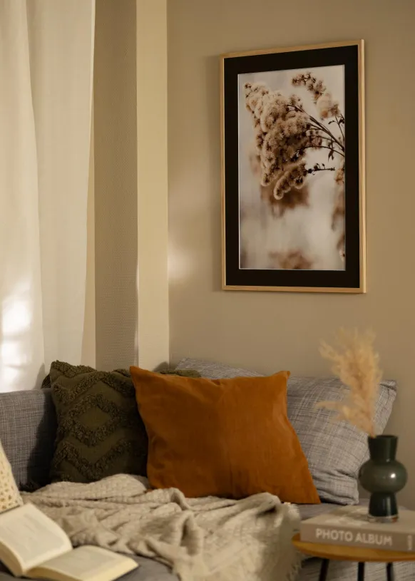 Ram Edsbyn Ek 30x40 cm - Passepartout Svart 20x30 cm
