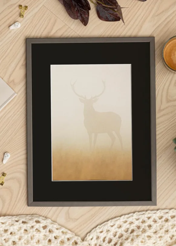 Ram Edsbyn Grafit 28x35 cm - Passepartout Svart 20x25 cm