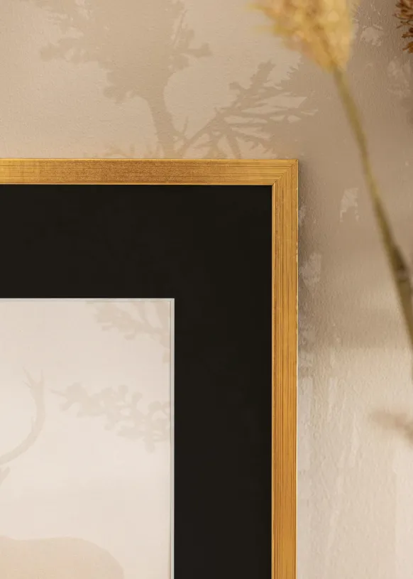 Ram Edsbyn Guld 15x20 cm - Passepartout Svart 11x15 cm