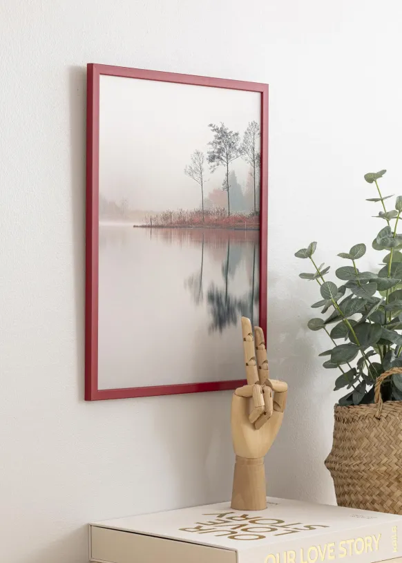 Ram Edsbyn Röd 40x60 cm - Passepartout Vit 30x50 cm