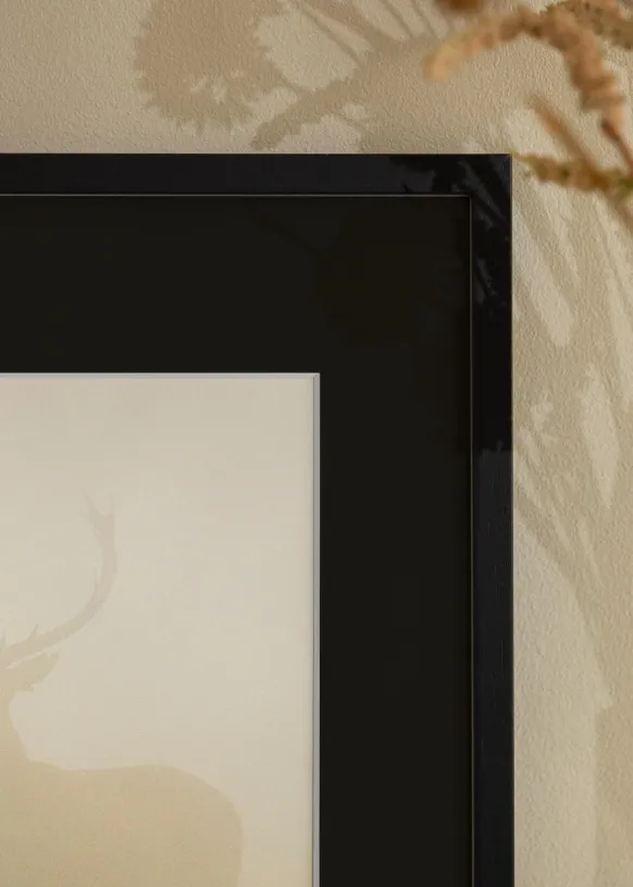 Ram Edsbyn Svart 30x50 cm - Passepartout Svart 18x35 cm