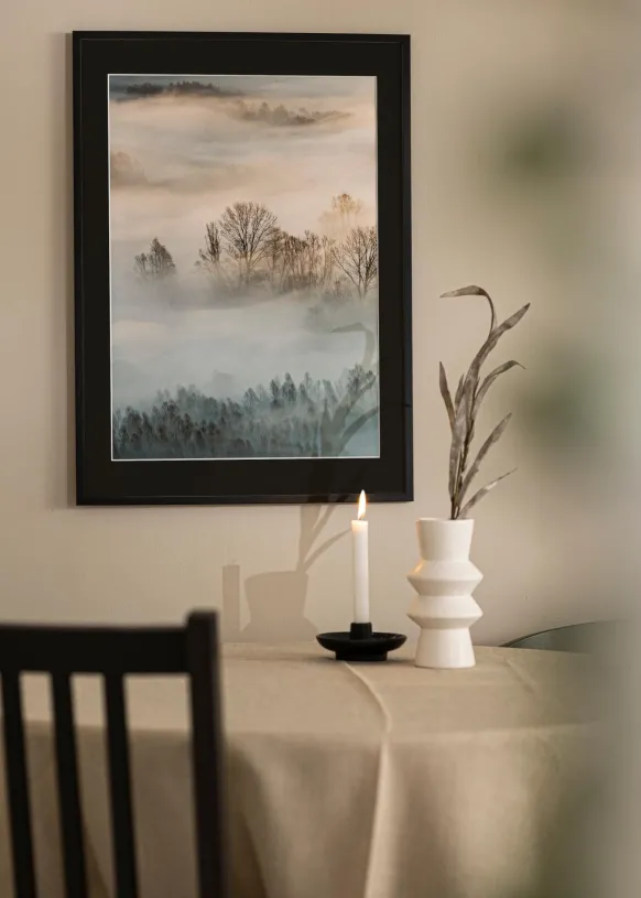 Ram Edsbyn Svart 30x50 cm - Passepartout Svart 18x35 cm