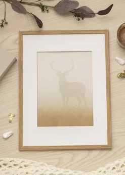 Ram Edsbyn Teak 30x50 cm - Passepartout Vit 18x35 cm