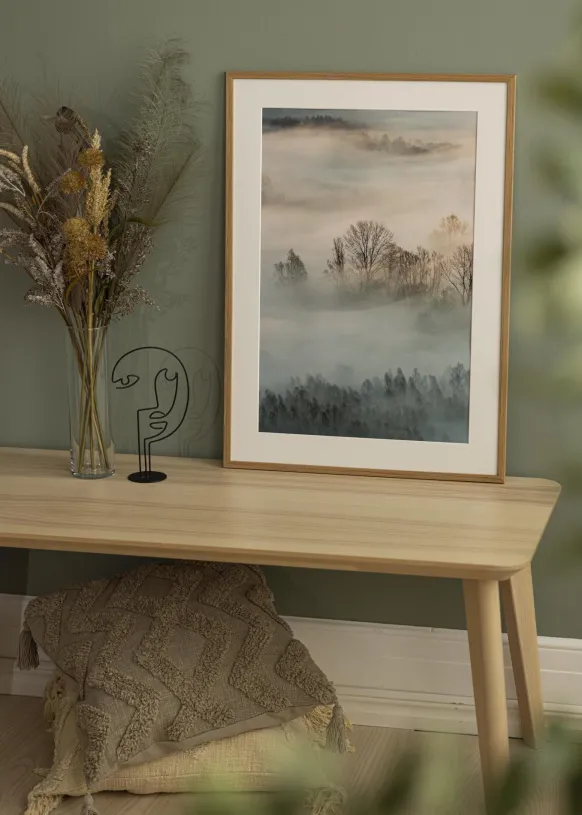 Ram Edsbyn Teak 30x40 cm - Passepartout Vit 21x29,7 cm (A4)