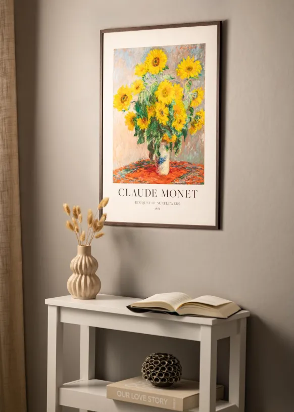 Ram Edsbyn Valnöt 40x40 cm - Passepartout Vit 10x10 inches