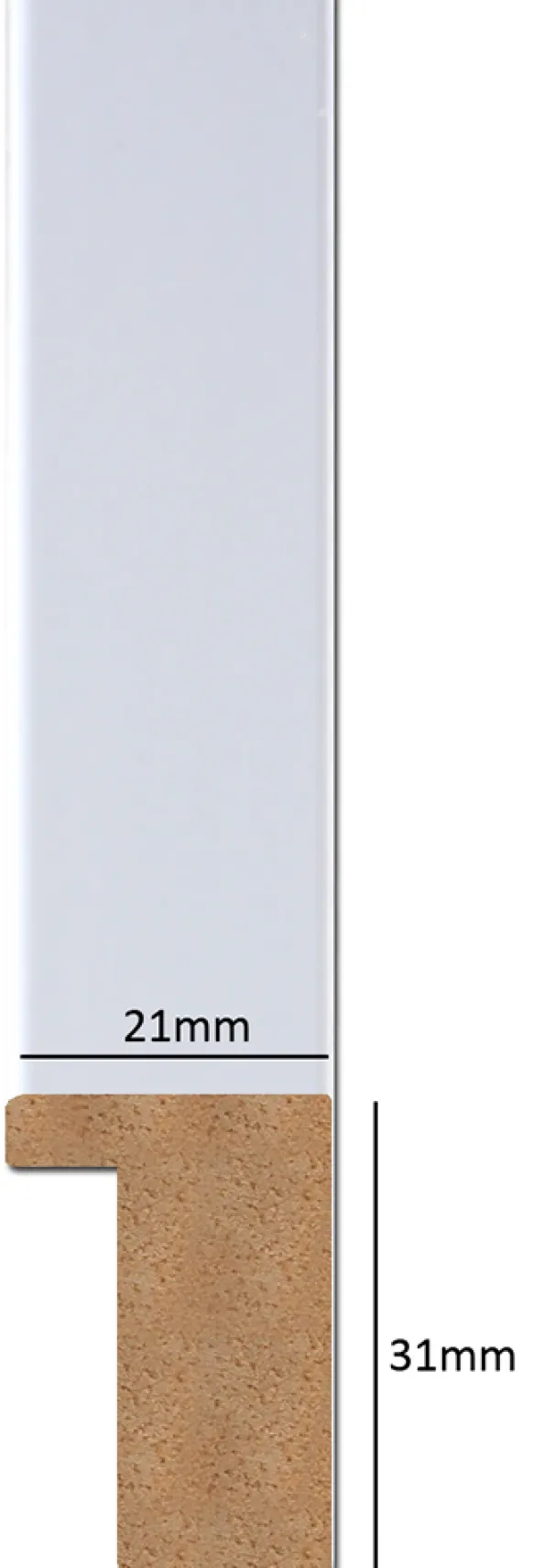 Ram Elegant Vit - Valfri Storlek (Akrylglas)