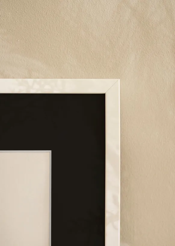 Ram E-Line Vit 50x50 cm - Passepartout Svart 40x40 cm