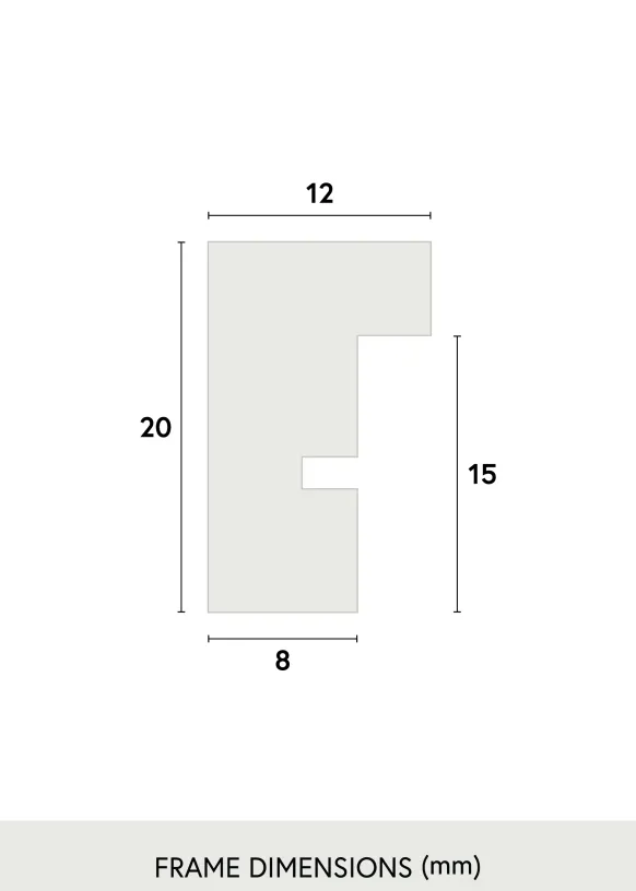 Ram E-Line Wide Vit 70x100 cm - Passepartout Svart 62x85 cm