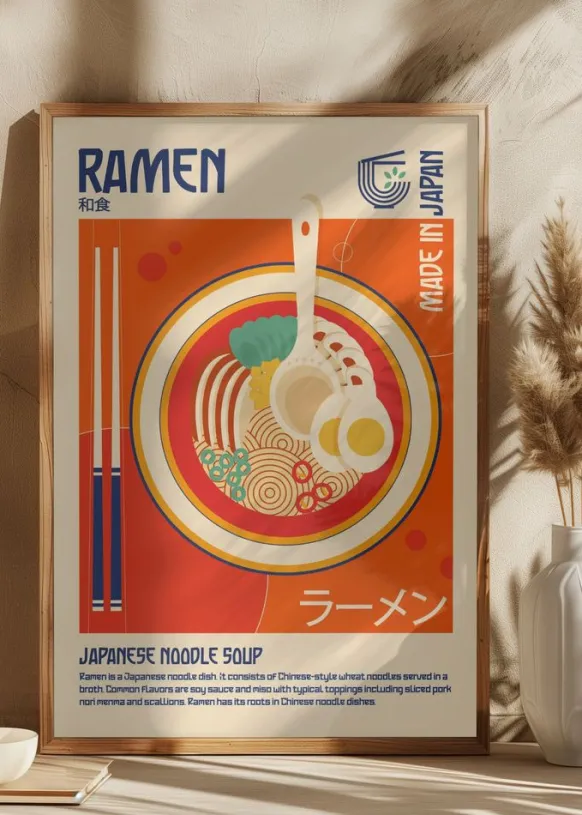 Ramen Japanese Food Print Poster (21x29.7 cm (A4))