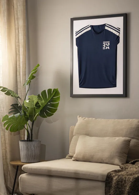 Ram för matchtröja Svart/Vit 60x80 cm