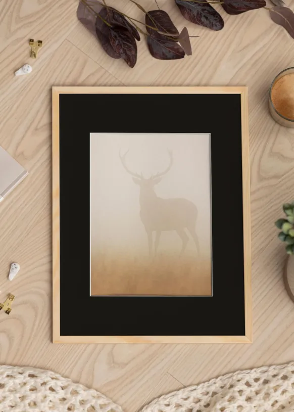 Ram Galant Furu 35x50 cm - Passepartout Svart 11x17 inches