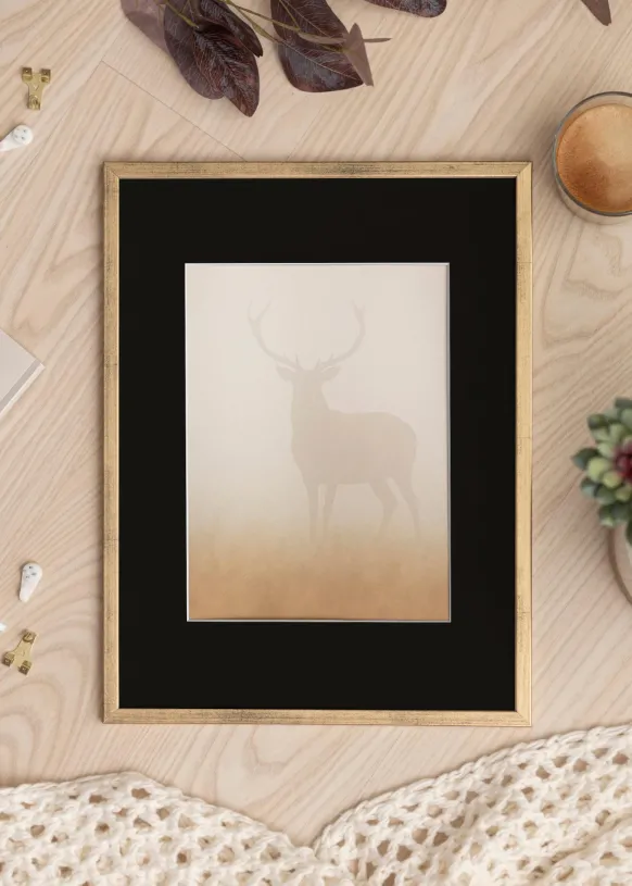 Ram Galant Guld 30x40 cm - Passepartout Svart 20x28 cm