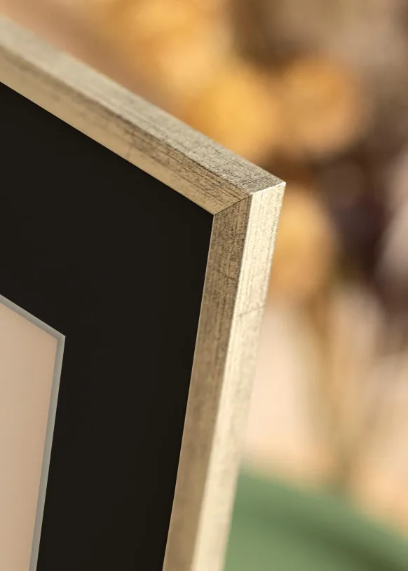 Ram Galant Silver 50x70 cm - Passepartout Svart 33x56 cm