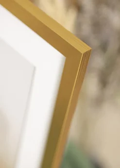 Ram Gold Wood 50x60 cm - Passepartout Vit 15x20 inches