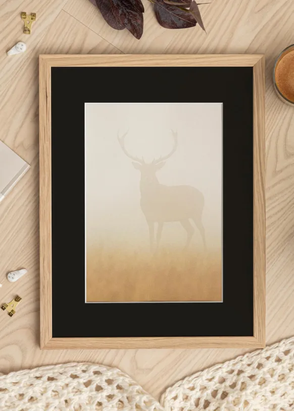 Ram Grimsåker Ek 45x60 cm - Passepartout Svart 32x45 cm
