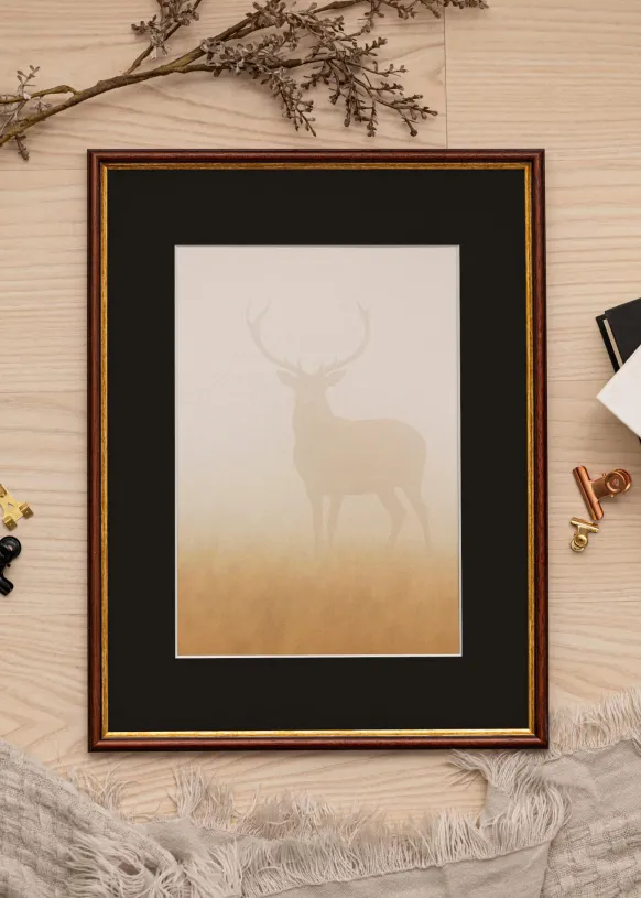 Ram Horndal Brun 40x50 cm - Passepartout Svart 29,7x42 cm (A3)