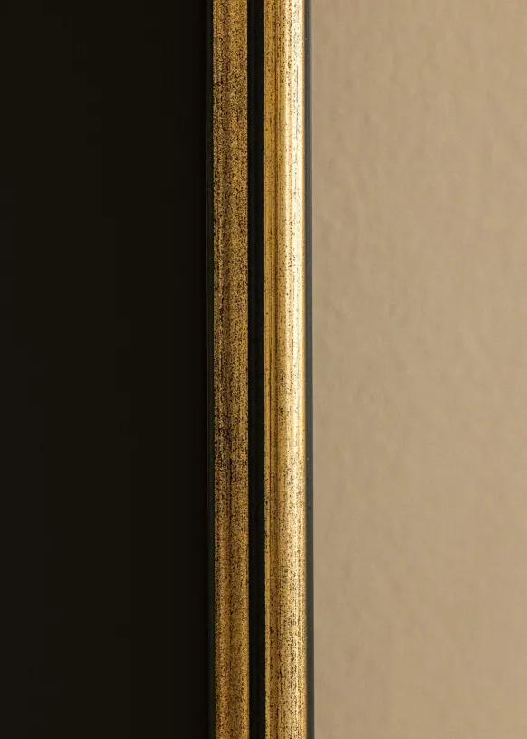 Ram Horndal Guld 40x50 cm - Passepartout Svart 29,7x42 cm (A3)