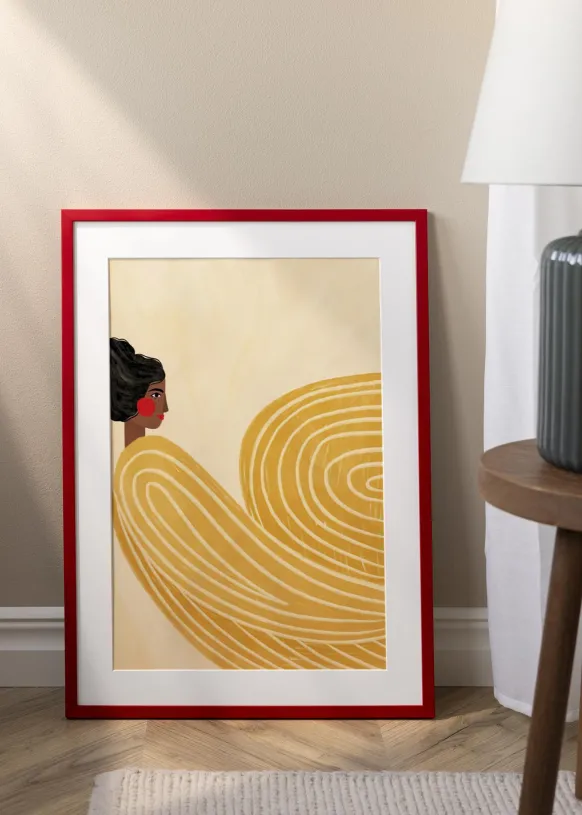 Ram Kent Röd 40x60 cm - Passepartout Vit 25x50 cm