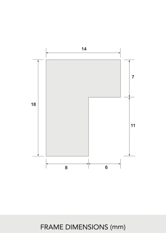 Ram Massiv Ek 70x100 cm - Passepartout Vit 61x91,5 cm