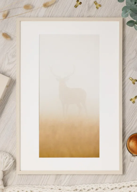 Ram Modern Lönn 40x40 cm - Dubbel Passepartout Vit 30x30 cm