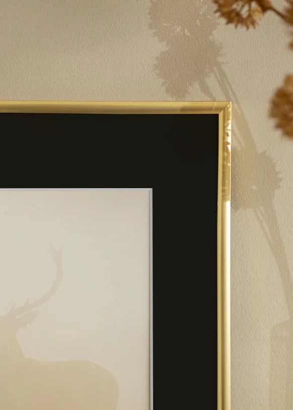 Ram New Lifestyle Guld 40x50 cm - Passepartout Svart 12x16 inches
