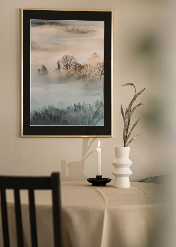Ram New Lifestyle Guld 40x50 cm - Passepartout Svart 12x16 inches