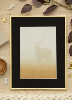 Ram New Lifestyle Guld 40x50 cm - Passepartout Svart 12x16 inches