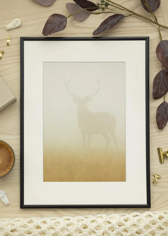 Ram New Lifestyle Matt Svart 35x50 cm - Passepartout Vit 9x12 inches