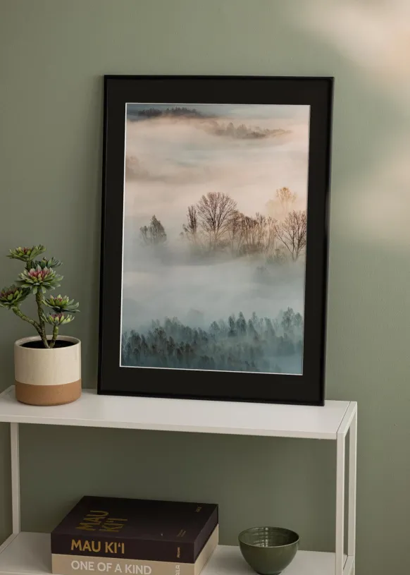 Ram New Lifestyle Matt Svart 35x50 cm - Passepartout Svart 9x12 inches