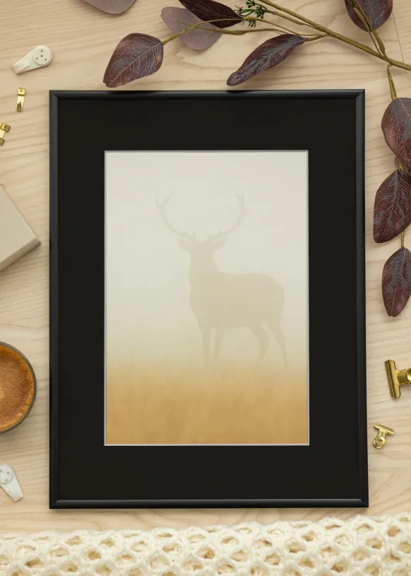 Ram New Lifestyle Matt Svart 70x100 cm - Passepartout Svart 24x36 inches
