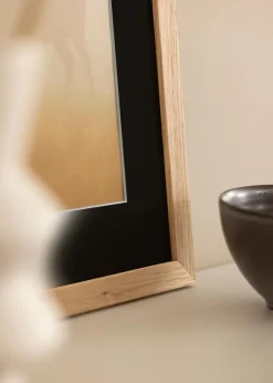 Ram Oak Wood 24x30 cm - Passepartout Svart 7x9 inches